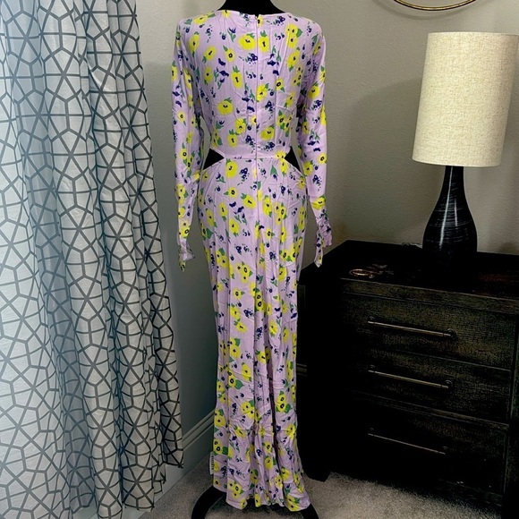 Floral Print Cut Out Side Maxi Dress - Picture 3 of 4